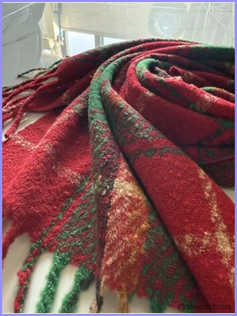 Cashmere-Like Plaid Winter Scarf Shawl Wrap Warm Cozy Long Fringe